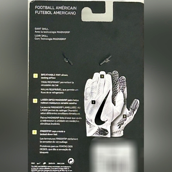Nike Vapor NFL Promo Football Gloves - Black/White (3XL) - Picture 9 of 9